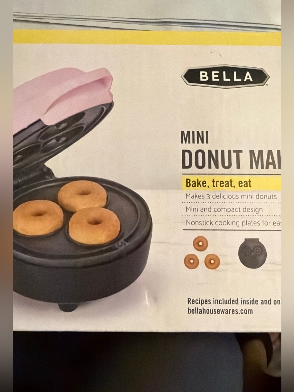 Bella Mini Donut Maker - Pink/Black